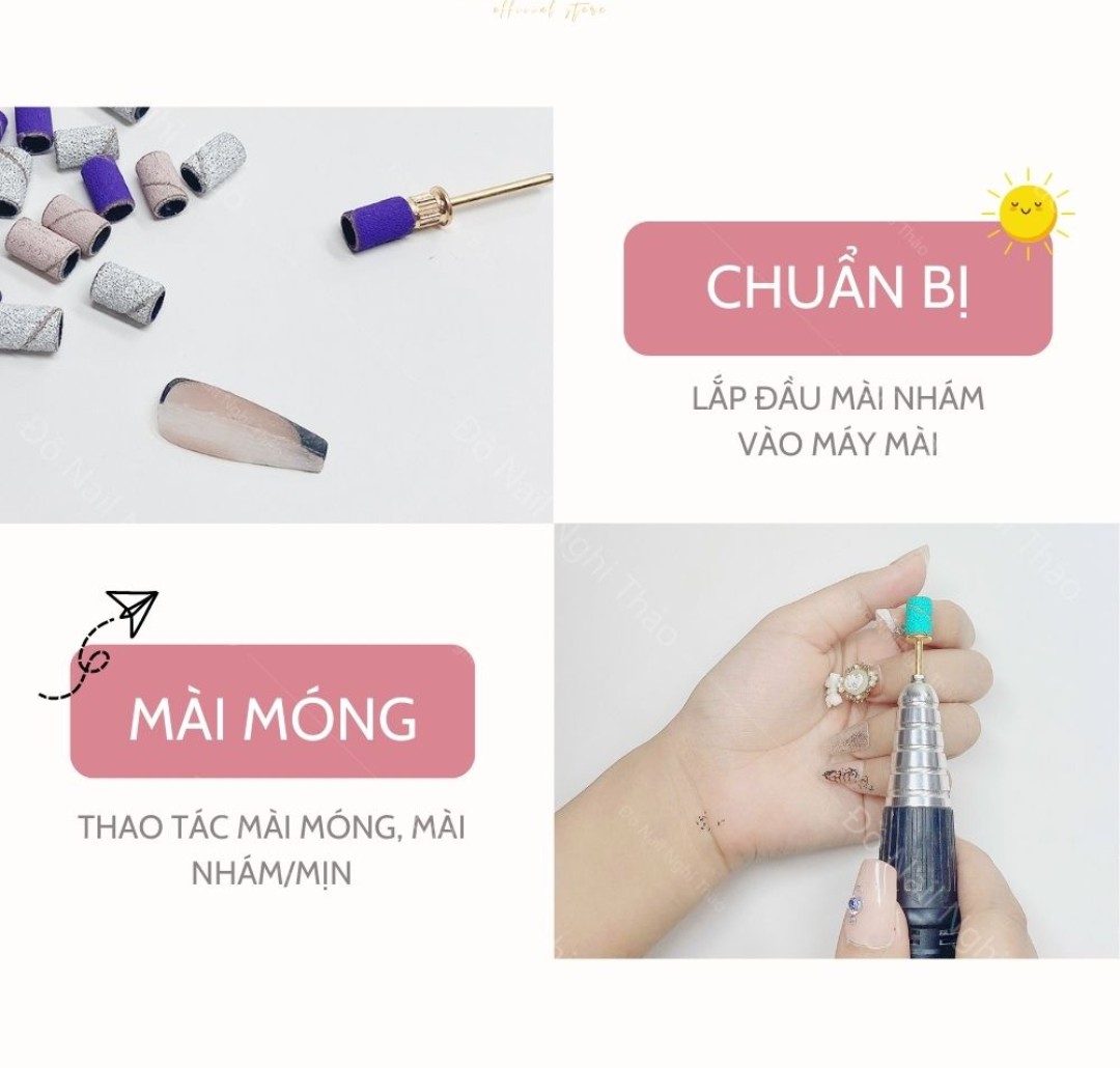 Hộp đầu mài giấy nhám mix 3 size chuyên dụng cho dân làm móng