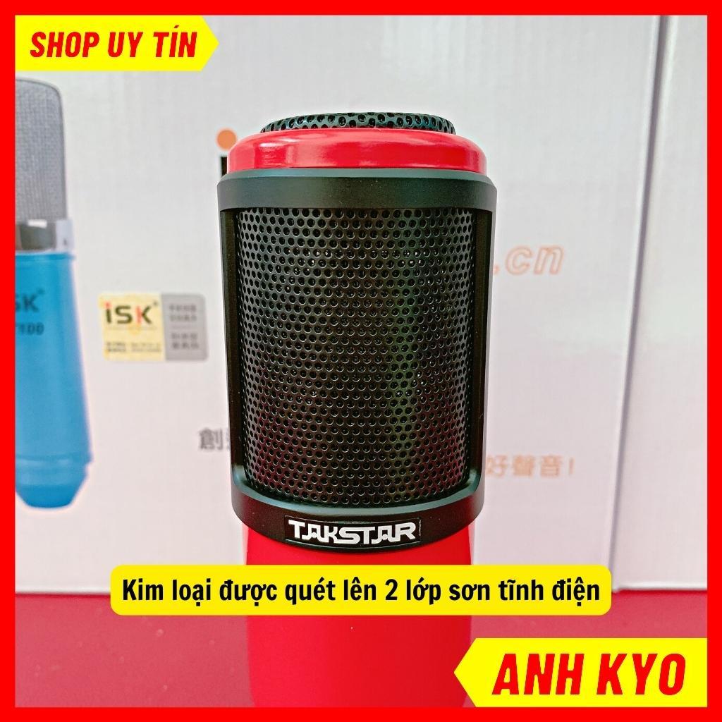 Mic thu âm PC K320, mic livestream 48v màu đỏ đen thiết kế kim loại chống han rỉ