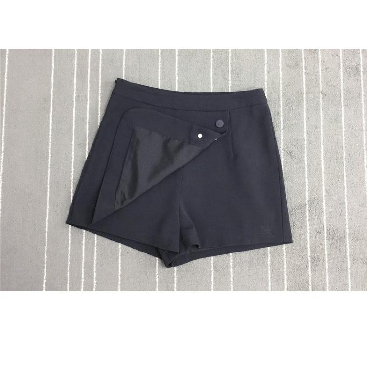 Quần Short Đen Giả Váy Nữ Hàn Quốc Khuy Lệch Chất Tuyết Mưa Siêu Xinh