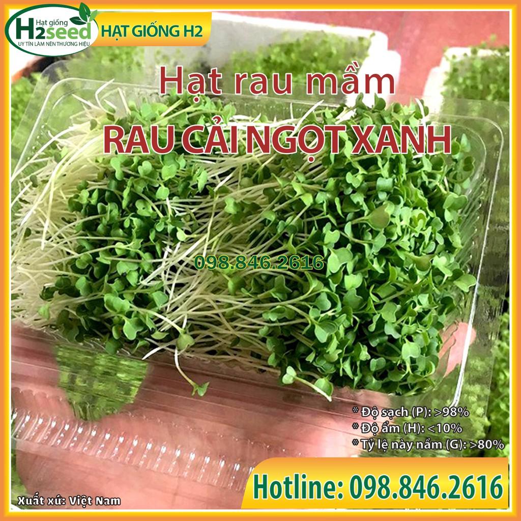 3 gói Hạt rau mầm rau cải ngọt Xanh, gói 50g nảy mầm đồng đều