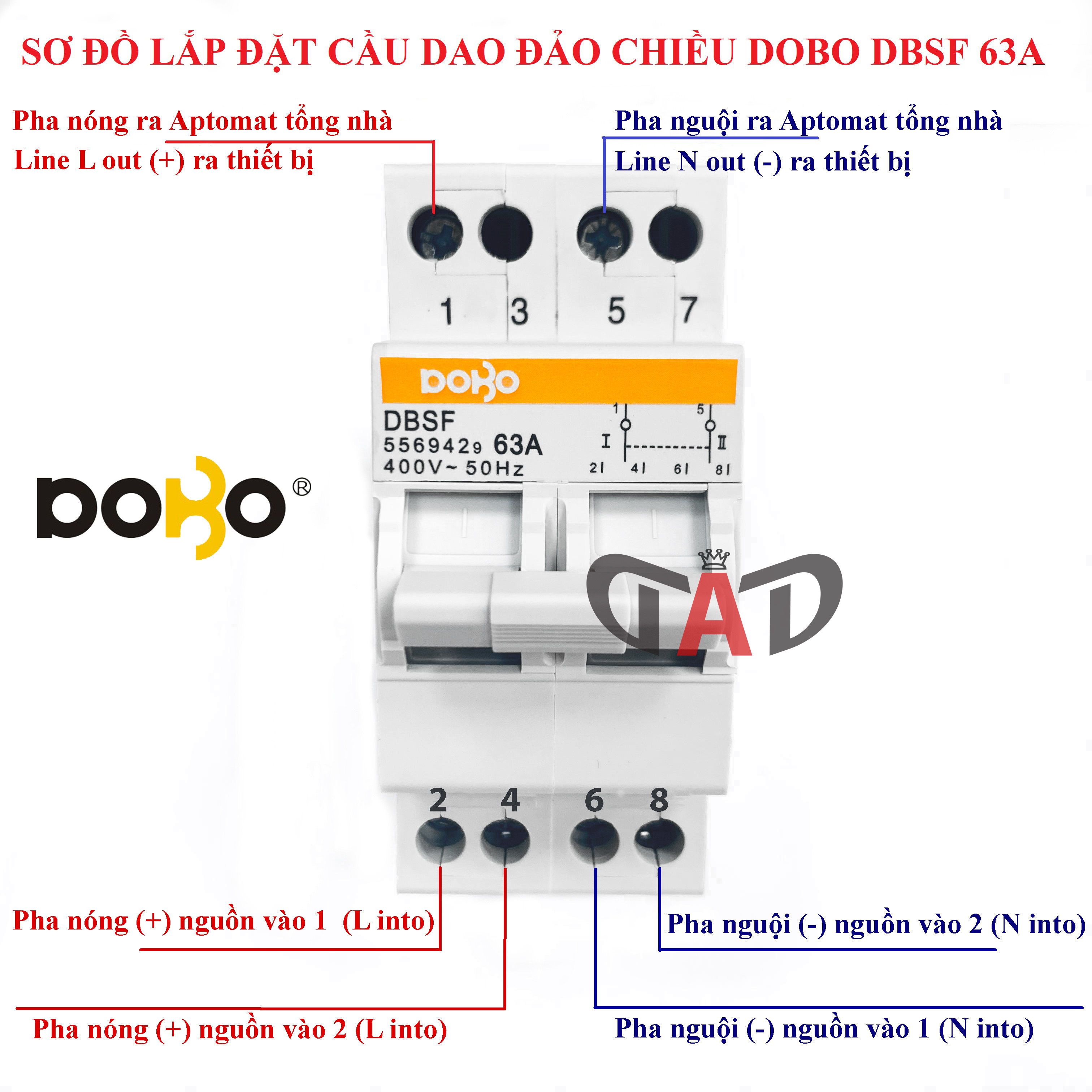 Aptomat đảo chiều DBSF-63A DoBo Korea 