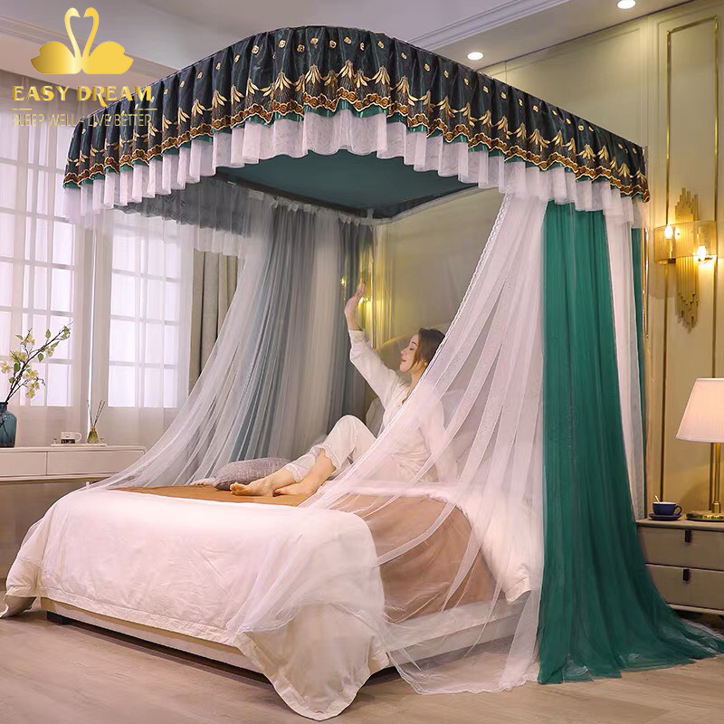 Màn khung ròng rọc kéo dây không khoan tường hiện đại cao cấp EASY DREAM mùng ngủ chống muỗi kiểu dáng công chúa