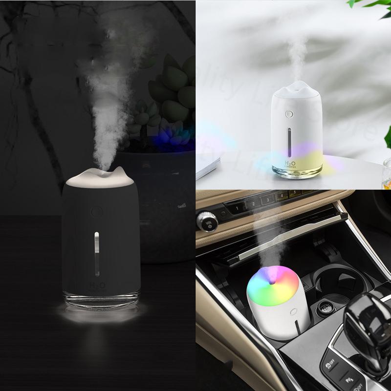 Máy Khuếch Tán Lọc Không Khí Không Dây Máy Phun Sương Tạo Độ Ẩm Sạc Usb Mini Di Động Cho Nhà Phòng Ngủ Dung Tích 310Ml Với Đèn Ban Đêm Máy Phun Sương Tạo Độ Ẩm