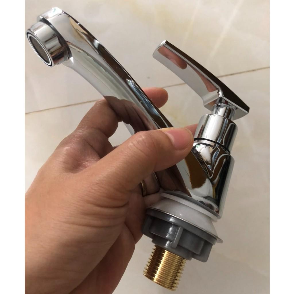 Vòi Rửa Mặt Lavabo Lạnh Đồng Thau Bóng Cao Cấp