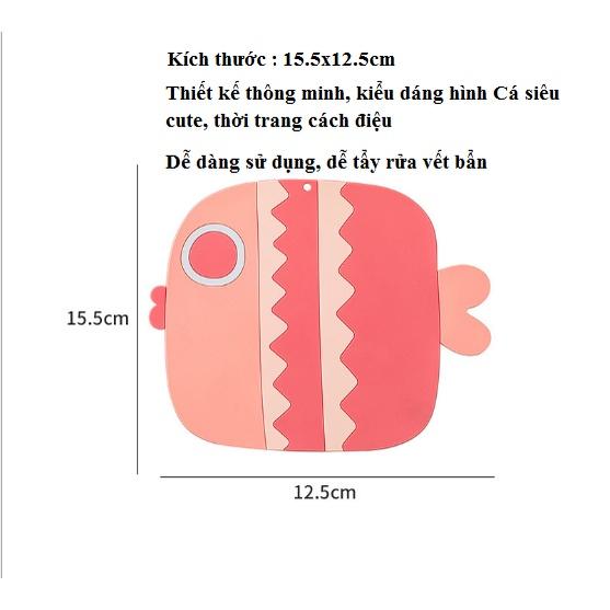 Miếng lót nồi hình Cá silicon chịu nhiệt tốt, Combo 4 miếng lót bằng PVC mềm chống trượt, siêu tiện dụng-GD507-LNoi-Ca