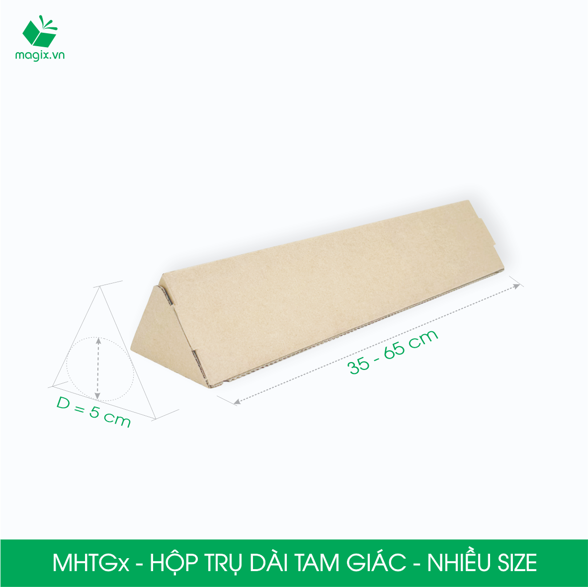 Hộp trụ dài tam giác thay thế ống giấy  - Hộp carton đóng gói hàng - NHIỀU KÍCH THƯỚC