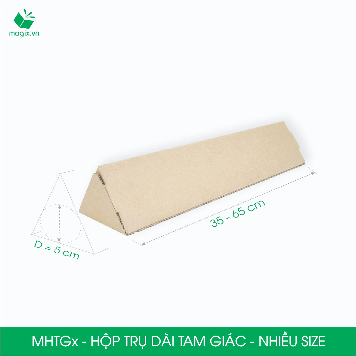 Combo 20 Hộp trụ dài tam giác thay thế ống giấy  - Hộp carton đóng gói hàng - NHIỀU KÍCH THƯỚC