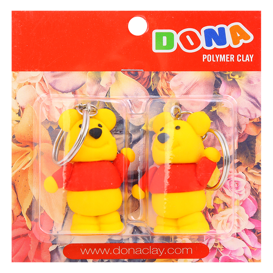 Móc Khóa Đôi Mk Hoạt Hình Gấu Pooh Dona Clay MHP02