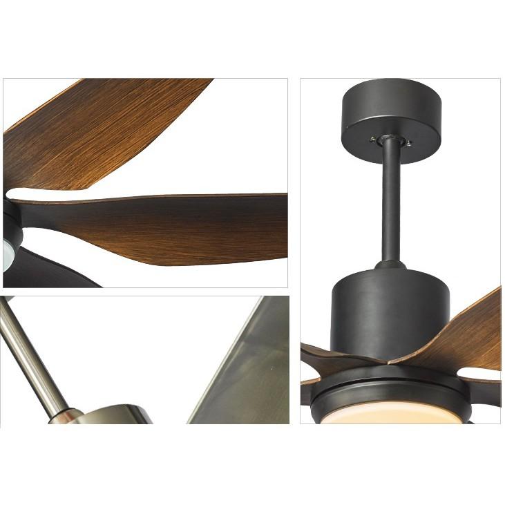 Đèn quạt LOGIE hiện đại 3 màu ánh sáng động cơ đồng 100% hàng chuẩn loại 1- kèm điều khiển tiện dụng
