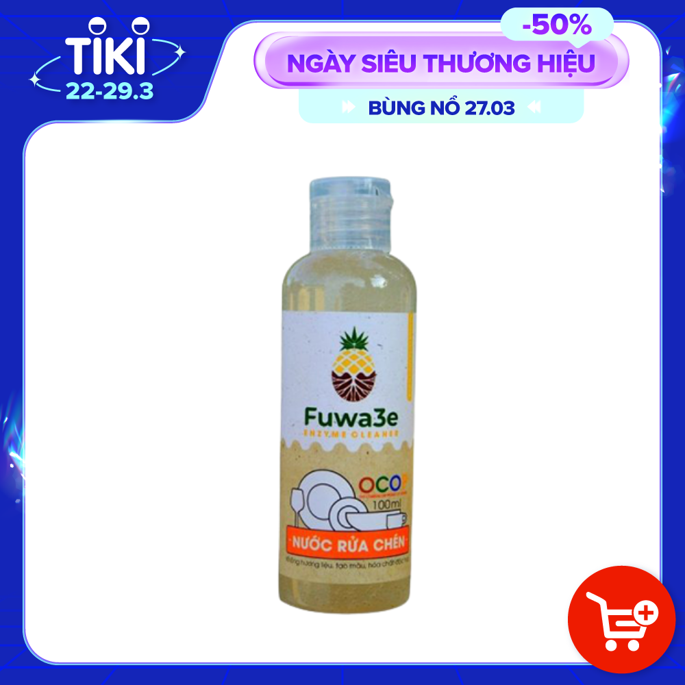 Nước rửa chén hữu cơ Fuwa3e organic Enzyme sinh học 100ml an toàn cho bé bảo vệ da tay