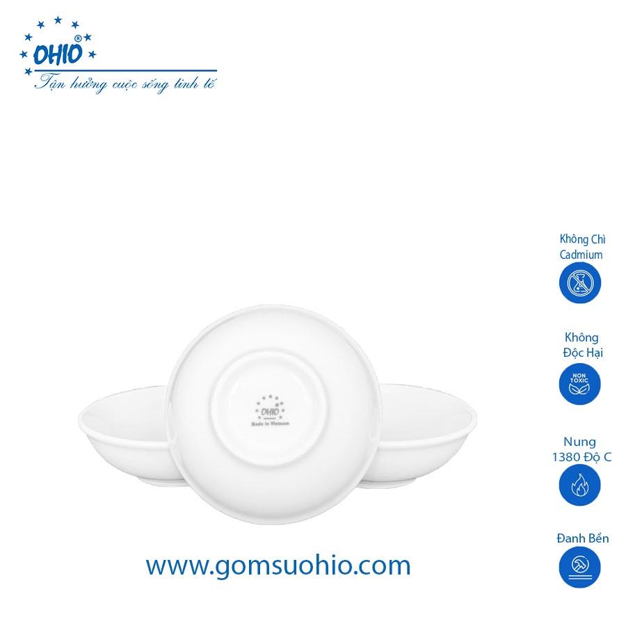 Đĩa Hến 7.7 cm Sứ Trắng OHIO