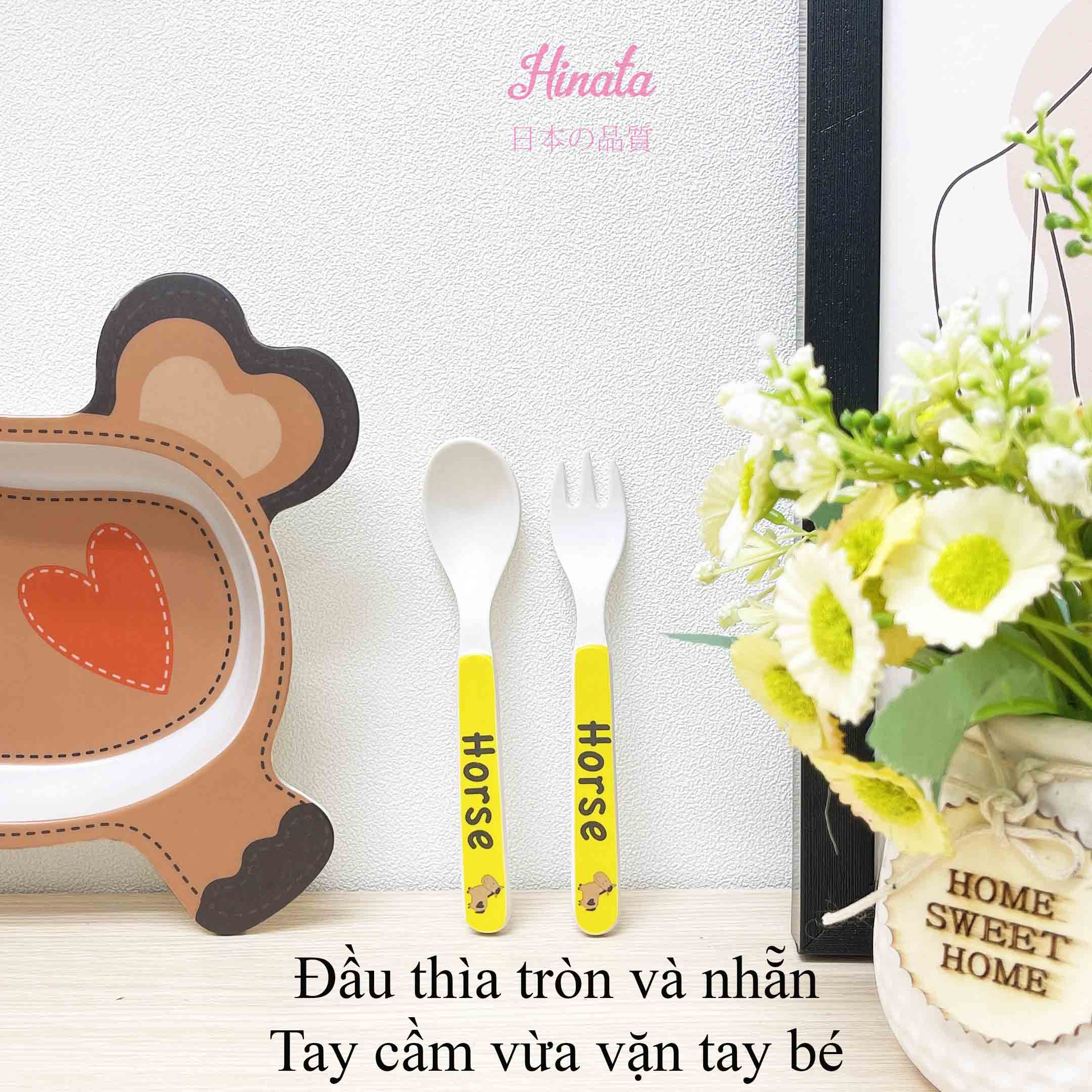 Trọn bộ bát ăn dặm (4 món) - Hinata Nhật Bản BAD01 - Làm từ sợi tre tự nhiên, thân thiện với môi trường, chịu nhiệt lên đến 100 độ C