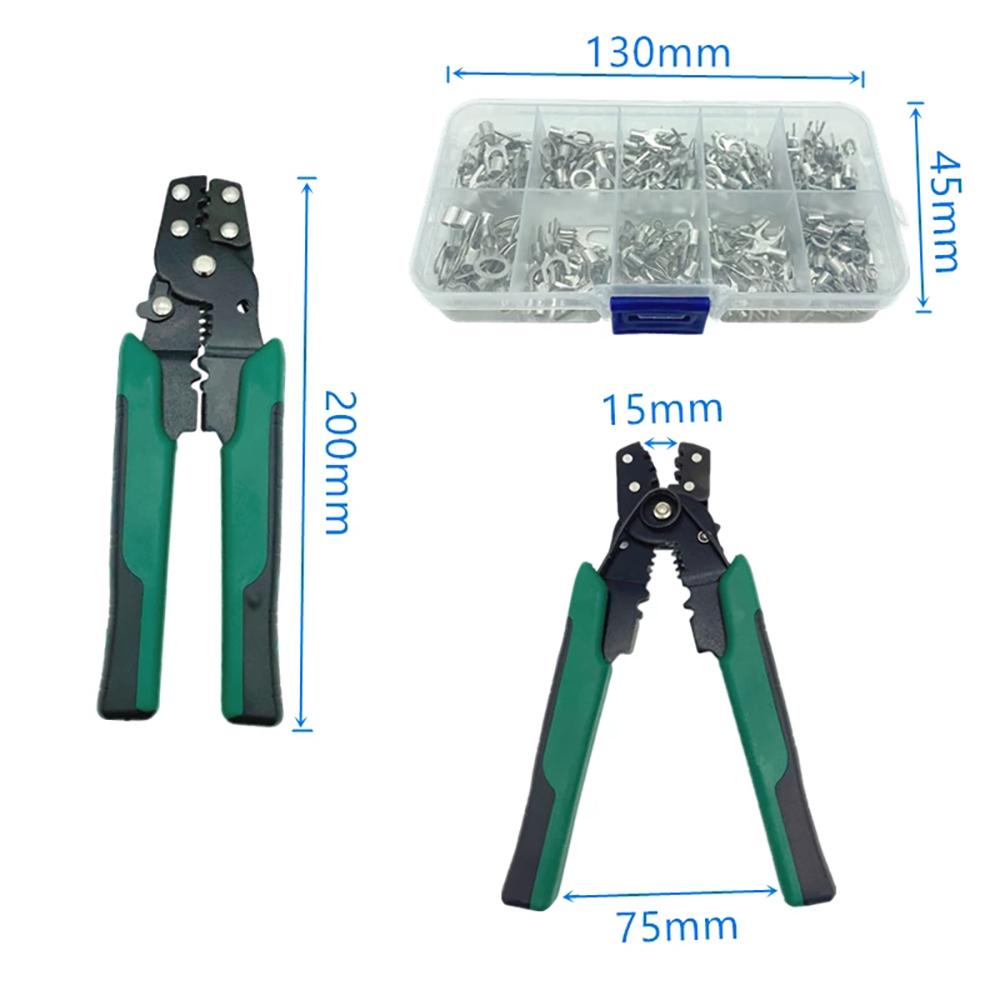 320pcs Crimp Terminal with Pliers Set 10-in-1 Crimp Terminals Kit U Shaped O Shaped Cold Pressed Bare Terminals Box