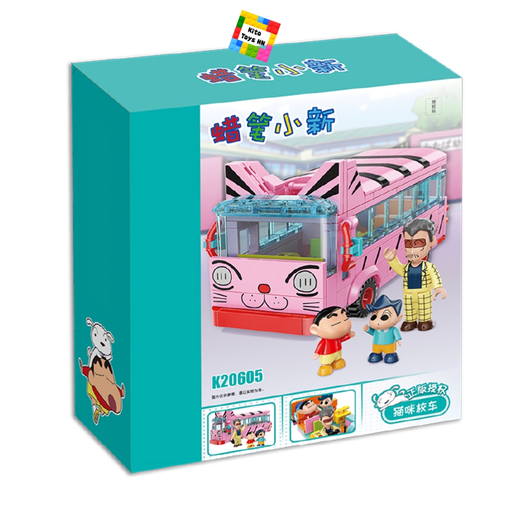 Đồ Chơi Shin Cậu Bé Bút Chì Xếp Hình Lắp Ráp Xe Bus Mèo K20605