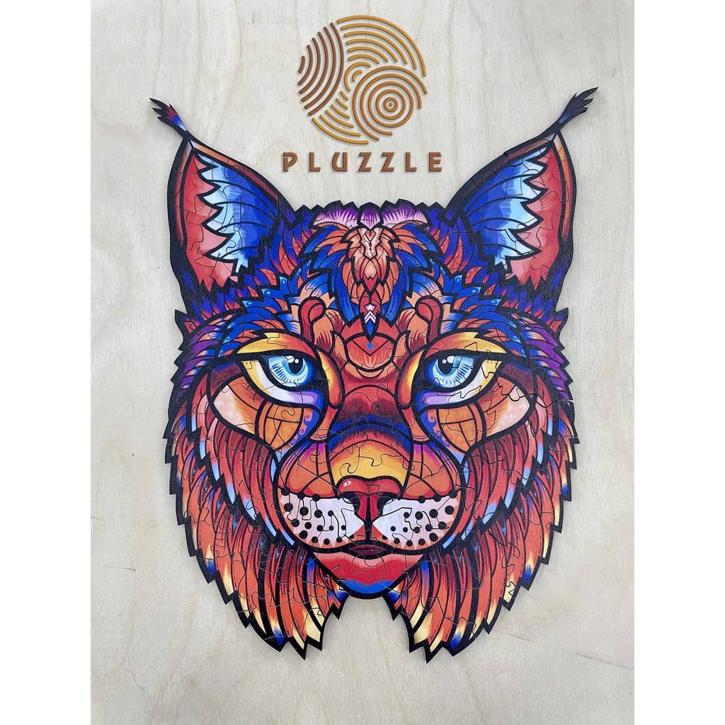 PLUZZLE Bộ xếp hình gỗ đồ chơi puzzle ghép hình con vật độc đáo - Con Linh Miêu đỏ – PZ029