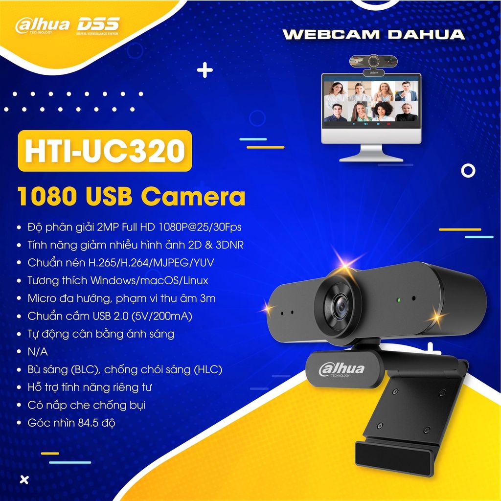 Webcam Dahua HTI-UC320 Full HD1080p - Hàng Chính Hãng