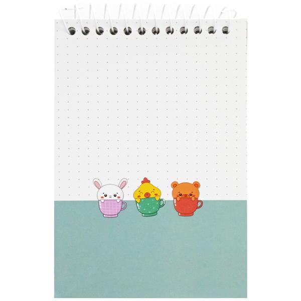 Sổ Lò Xo Teen Không Kẻ Có Chấm 80gsm - Cute Animals - The Sun 02 - Màu Xanh Lơ