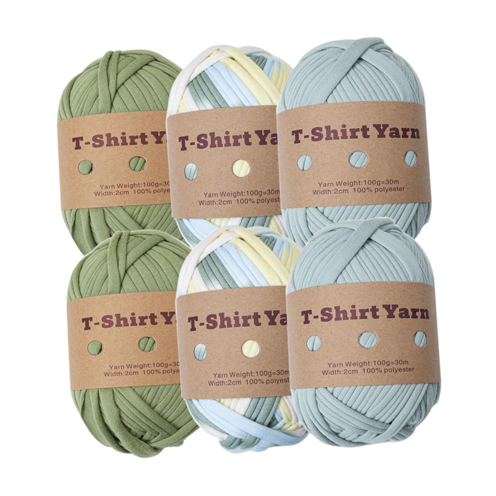 6x Knitting Yarn Fabric Cloth Spaghetti Yarn Polyester Hand Knit Crocheting 32. T-shirt Yarn Carpet Yarn for Handbag Macrame DIY Hats