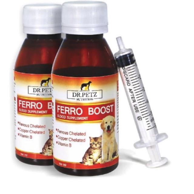DR. PETZ FERRO BOOST sắt dạng nước uống thú cưng, chó mèo- Bổ Máu, kst máu, thiếu máu(100ml)