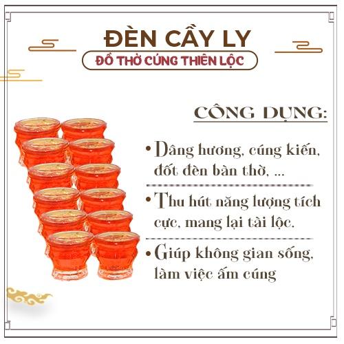 Đèn Cầy Ly Cúng Mắt Tre Cao 5cm Cháy Liên Tục 9 Tiếng Đồ Thờ Cúng Thiên Lộc - Hộp 12 Ly