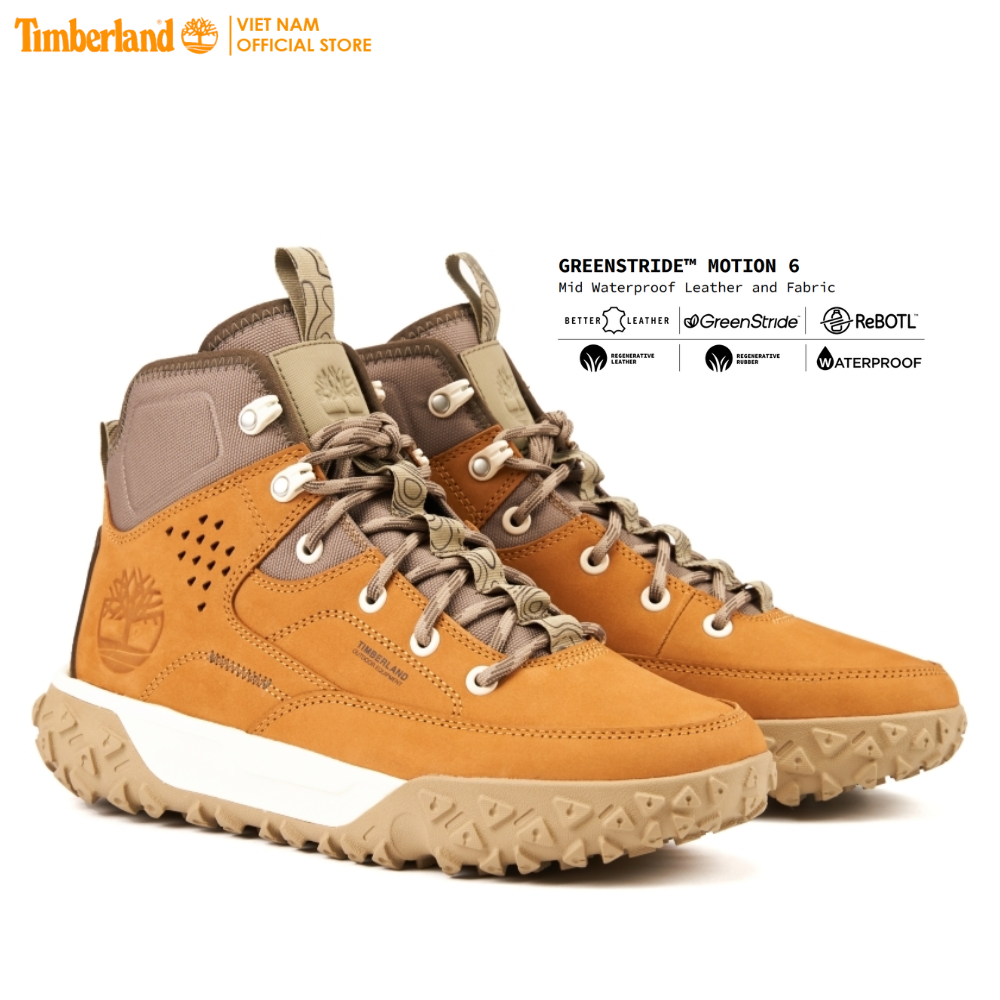 [Original] Timberland Giày Thể Thao Nam Leo Núi GreenStride Motion 6 Mid Leather Wheat Nubuck TB0A62VC24