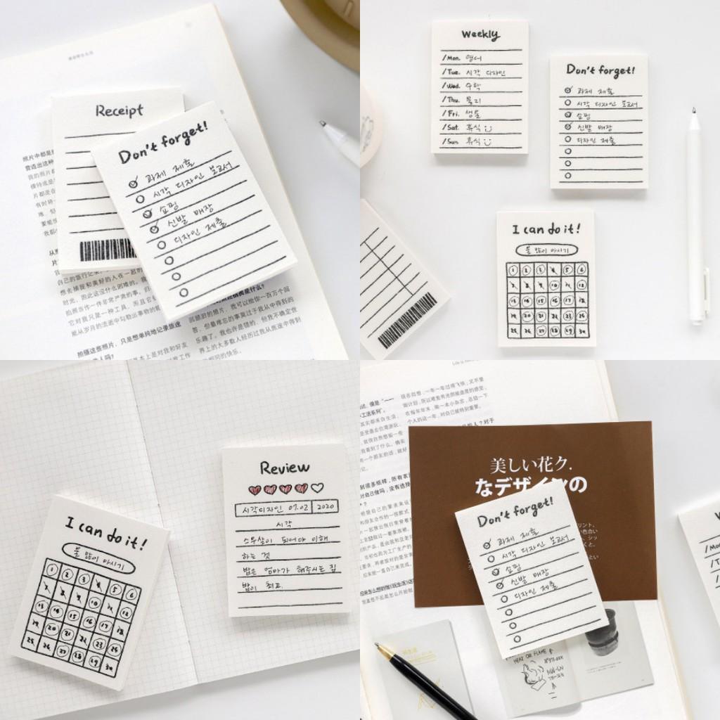 Giấy Note - Set 50 Tờ Memo Pad Trắng Đơn Giản