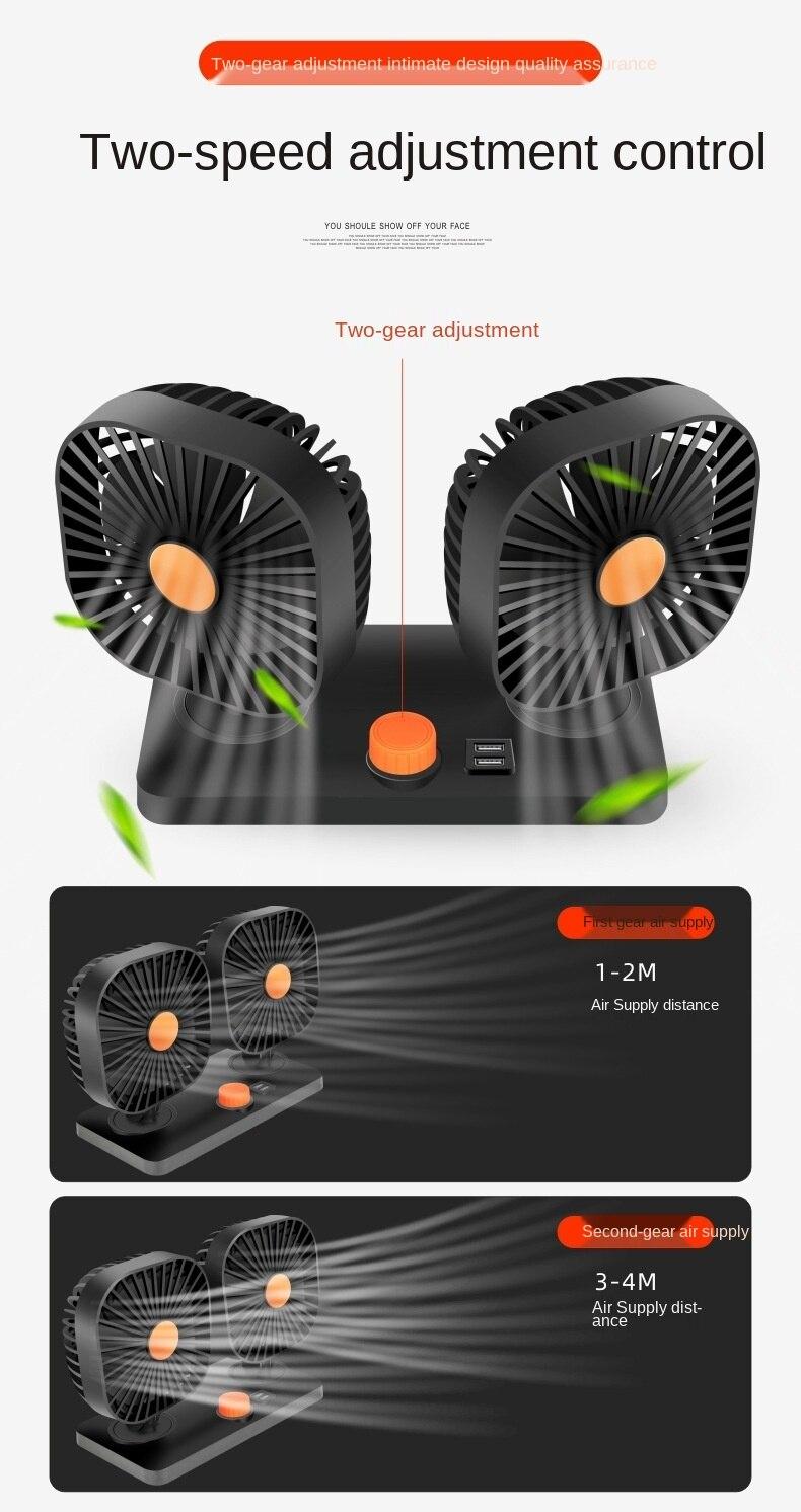 Quạt Làm Mát Tích Hợp Quạt Xoay 360 Độ 12v / 24v Cho Xe Hơi