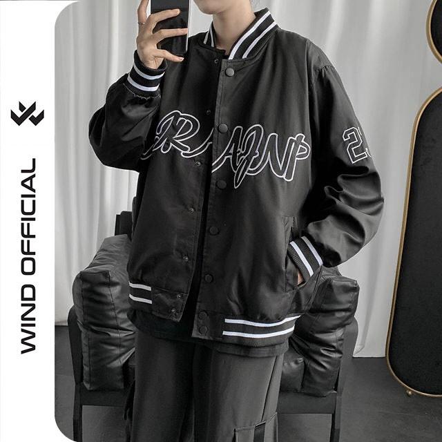 Áo khoác bomber dù unisex form rộng 2 lớp 28 nam nữ ulzzang Wind