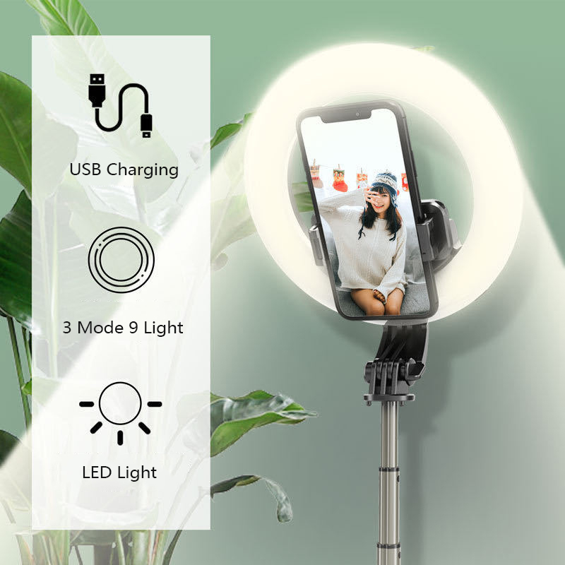 Gậy chụp ảnh tự sướng Selfiecom L07 có đèn led 3 chế độ - Tích hợp tripod và remote bluetooth chụp từ xa, hỗ trợ livestream hiệu quả - Hàng chính hãng