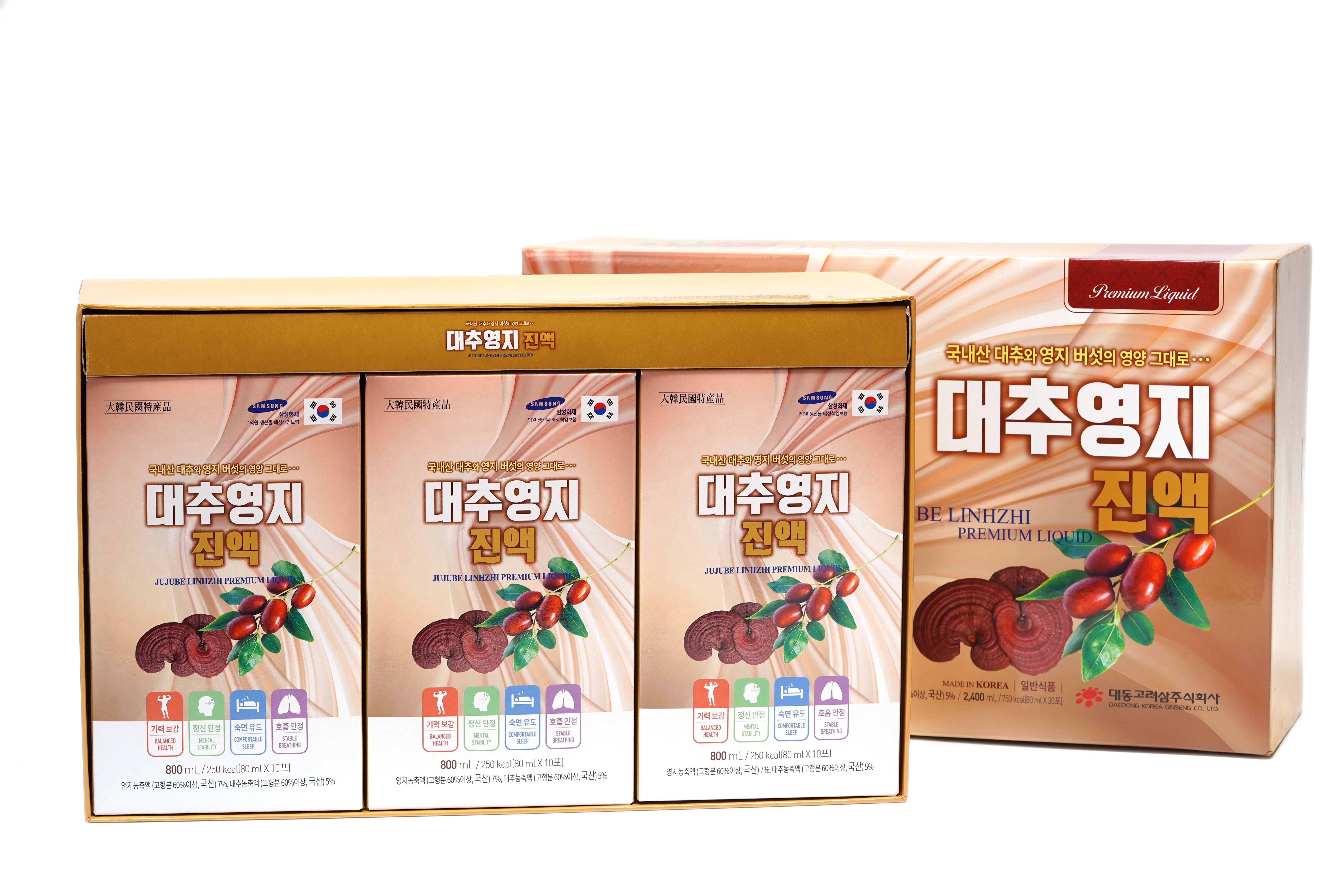 Nước linh chi táo đỏ Hàn Quốc Daedong Korea Ginseng 80ml x 30 gói