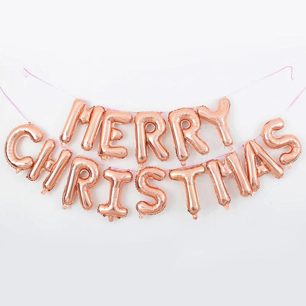 Merry Christmas Party Decorations Set-Banner Balloons,Foil & Latex Balloon
