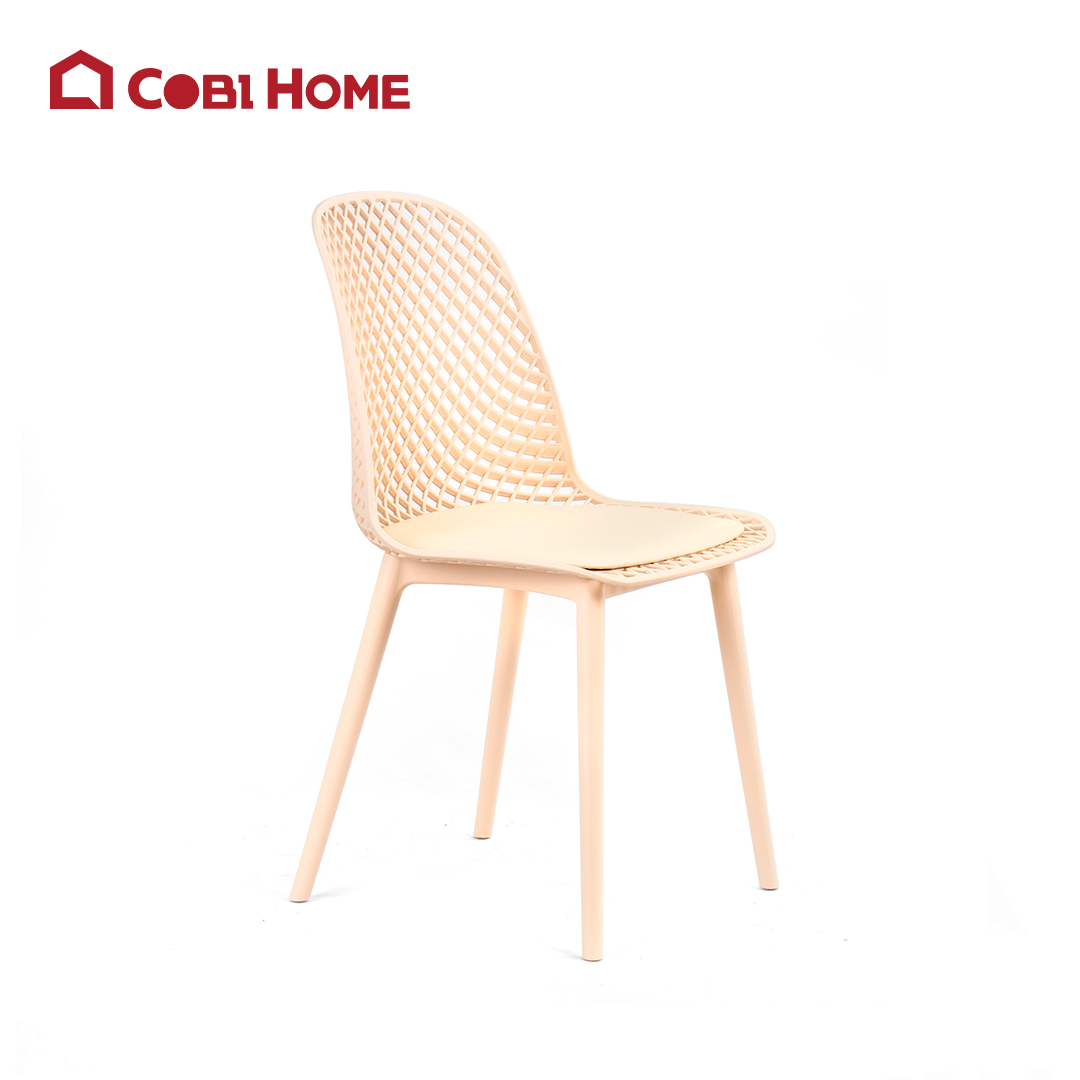 Ghế nhựa đúc tựa lưng đan lưới