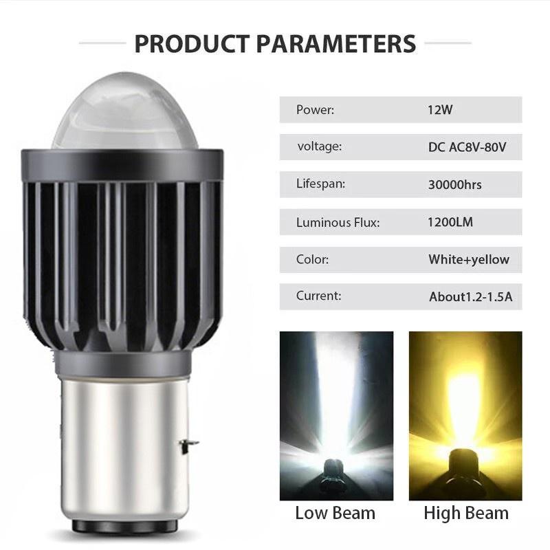 Đèn pha bóng LED mắt cá hai màu kèm ống kính bằng thép tích hợp đèn pha YR