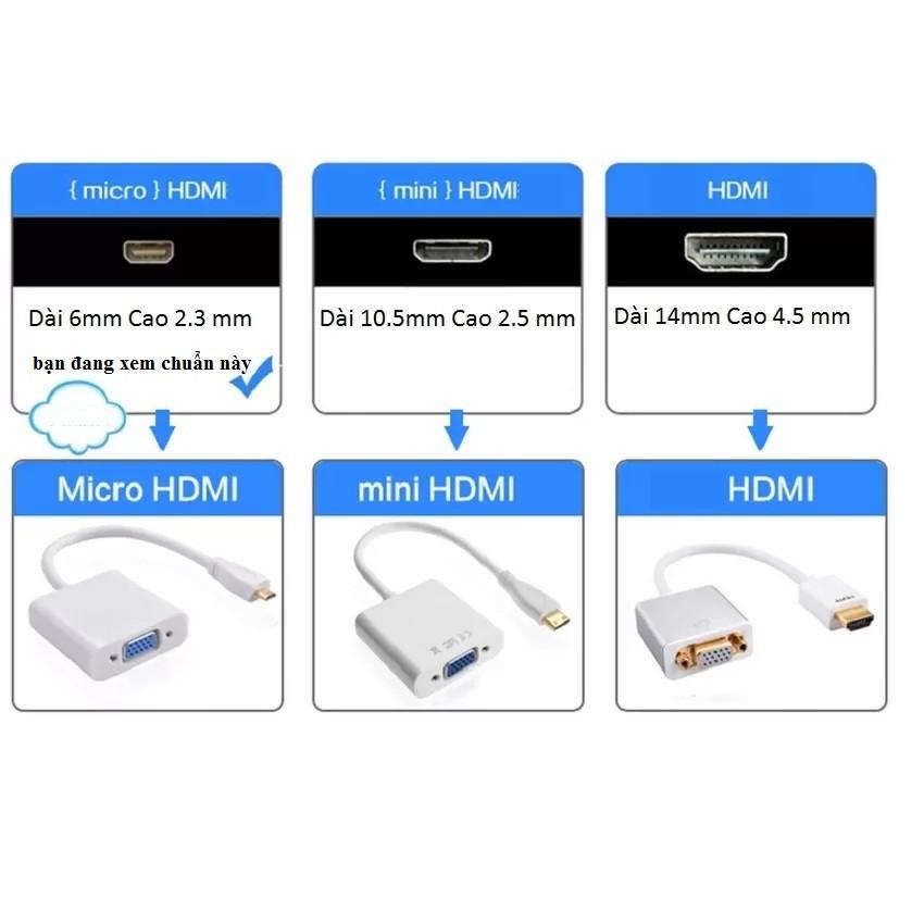 Cáp chuyển đổi Micro HDMI to VGA có âm thanh