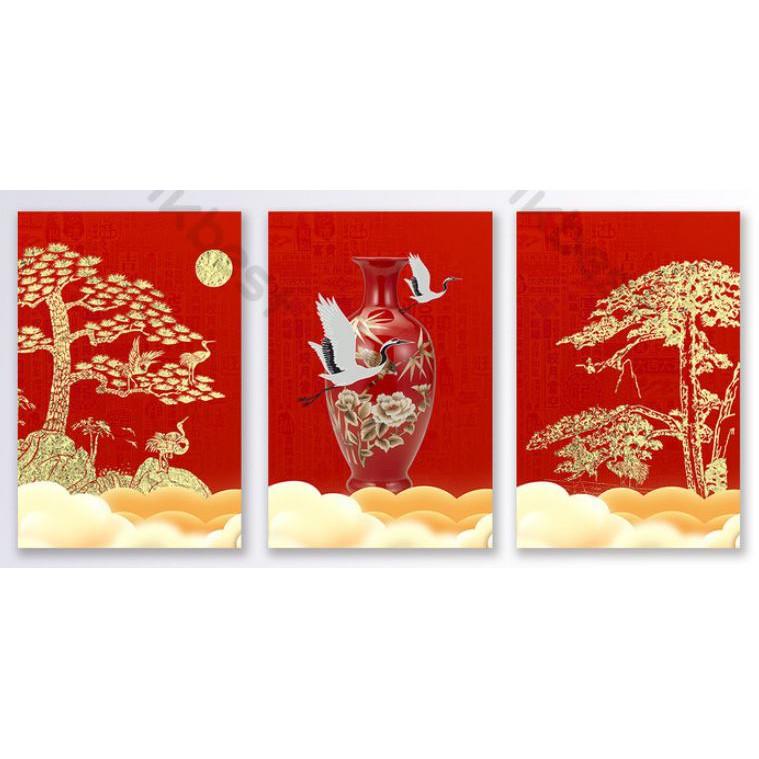 Tranh dán tường Combo 3 tranh dán tường 3D hiện đại