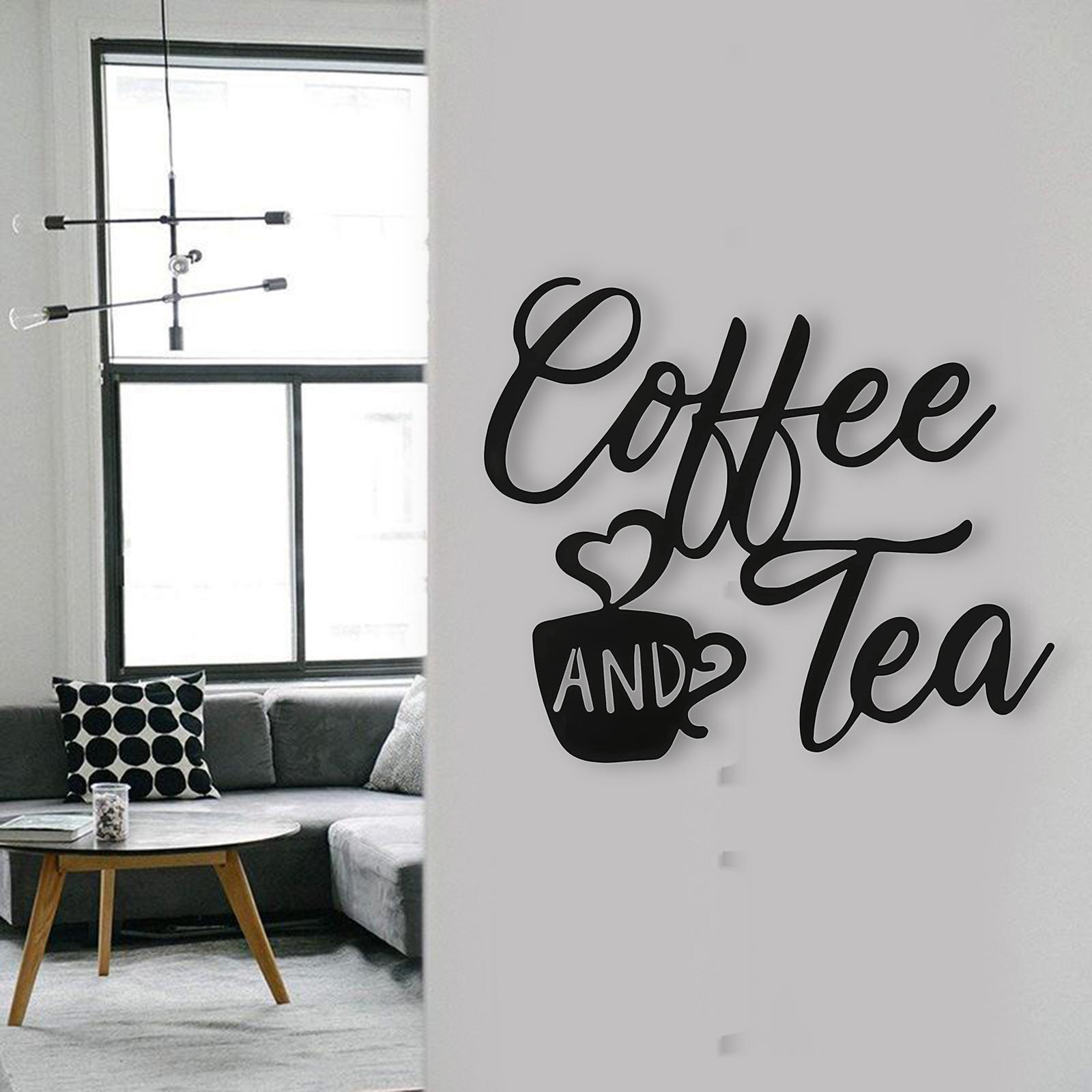Coffee and Tea Bar Sign Metal Hanging Plaque for Farmhouse Decor