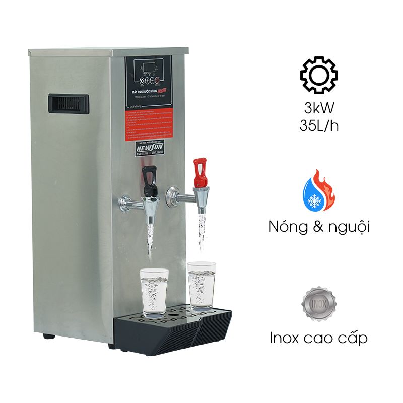 Máy đun nước nóng 35 lít/giờ SW-3 kèm lọc nước (bạc silver/đen titan) NEWSUN - Hàng chính hãng