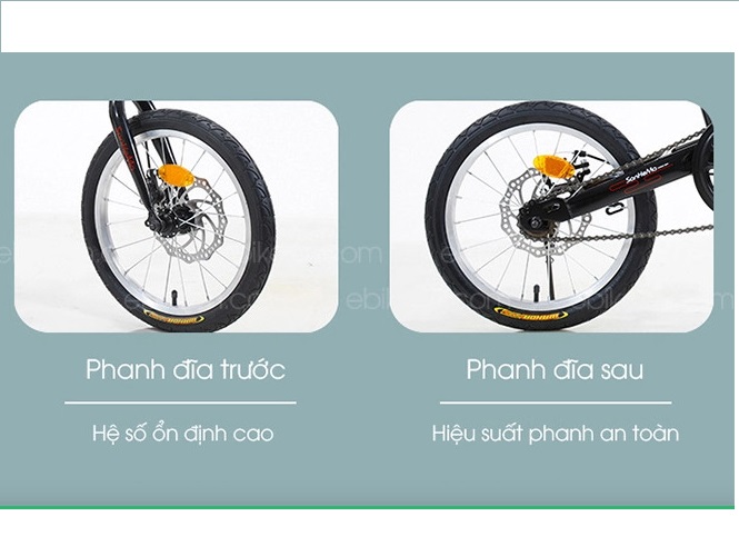 Xe đạp gấp gọn khung thép carbon siêu nhẹ 16inch, xe đạp thể thao dành cho mọi lứa tuổi nhiều tốc độ đạp
