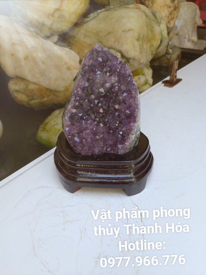 Bông Đá Thach Anh Tím Tự Nhiên Loại A - Đá Phong Thủy (1,2kg)