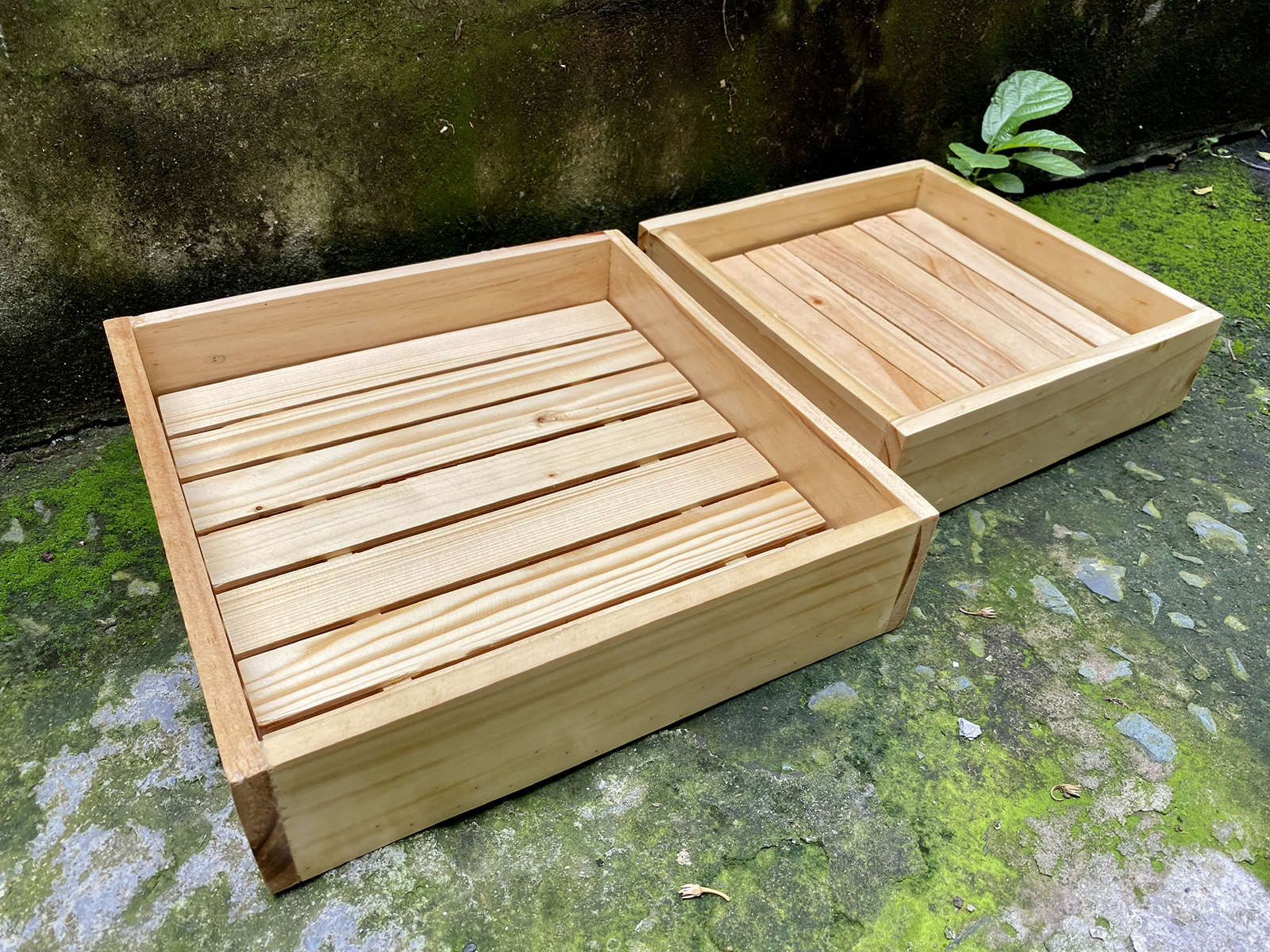 Khay vuông gỗ 30cm trang trí nhà hàng