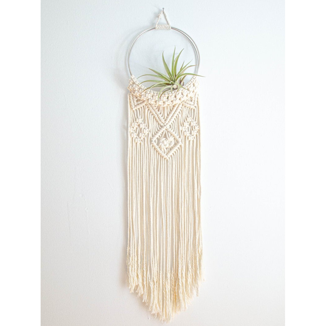 Giỏ treo cây không khí trang trí tết dây macrame độc đáo