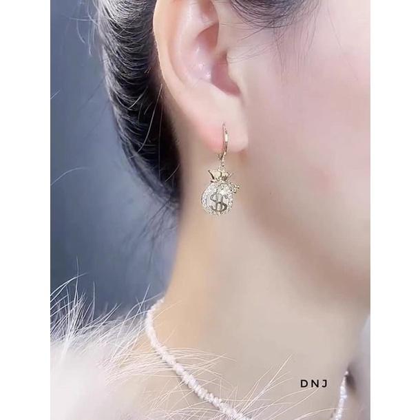 Bông tai túi tài lộc, Hoa tai Bạc đẹp ️ Siêu Hot ️ - Bạc Npj