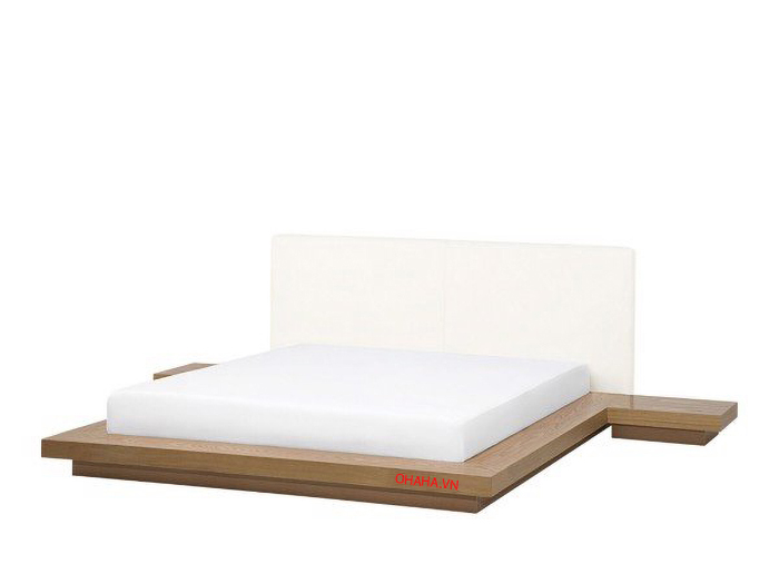 [Miễn phí vận chuyển & lắp đặt] Giường ngủ bệt thông minh kiểu Nhật cao cấp có vách ốp bọc nệm đầu giường Ohaha - GB006