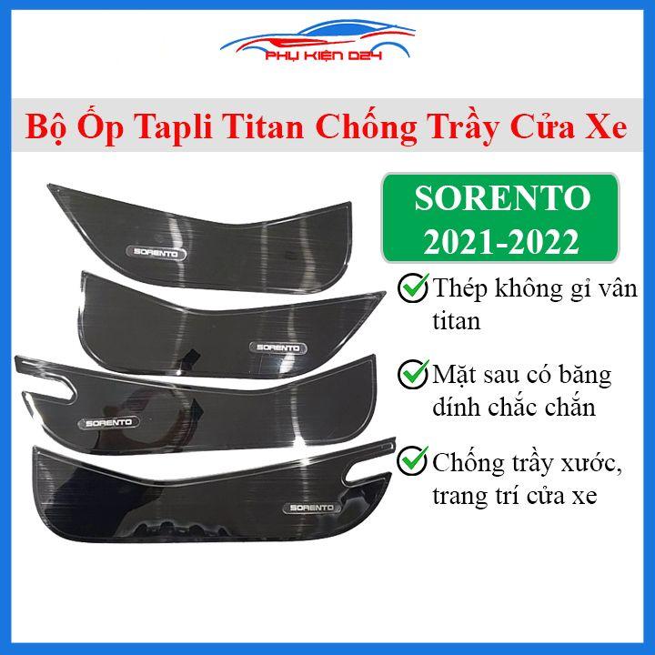 Ốp tapli Sorento 2021-2022 vân titan chống trầy va đập khi mở cửa trang trí xe