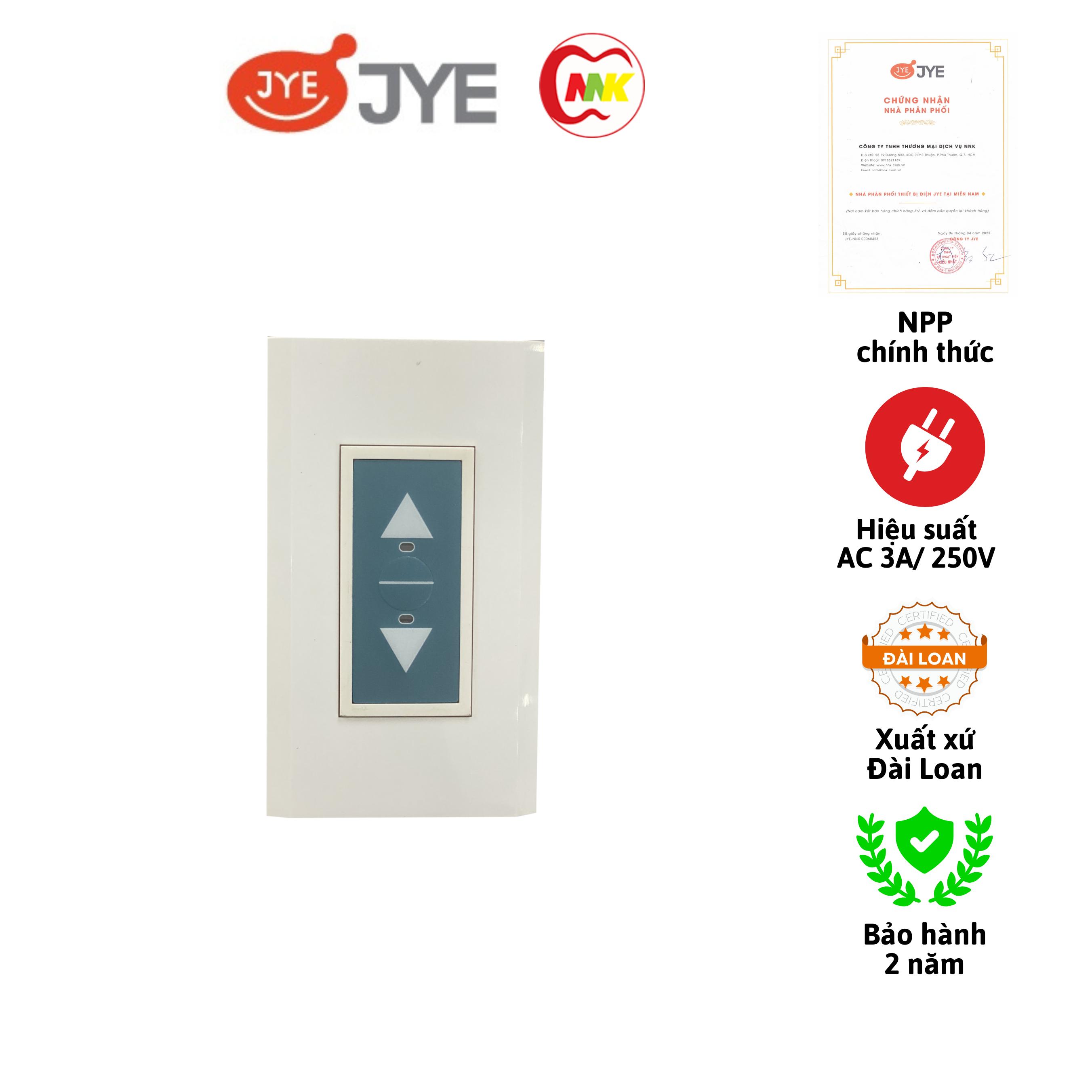 Hàng Chính Hãng Nút nhấn cửa cuốn âm tường JY-PB3 màu trắng, màu xám, màu trắng có bo góc  AC 250V/ 3A JYE