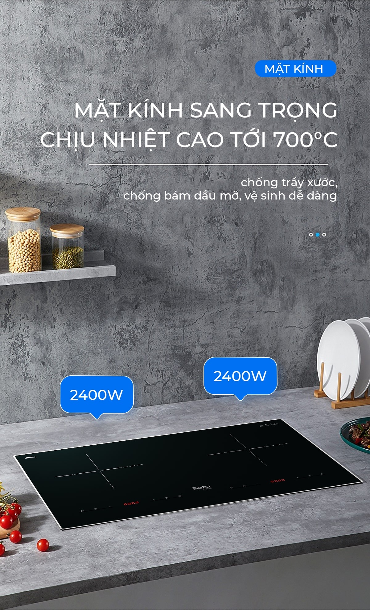 Bếp điện từ thông minh SatoAlpha SIH189 N1 (A) -  Thiết kế đột phá về kiểu dáng, kết cấu vững chắc - Mặt kính thiết kế sang trọng, chịu nhiệt cao, chống trầy xước, chống bám dầu mỡ, vệ sinh dễ dàng - Miễn phsi vận chuyển toàn quốc -Hàng chính hãng