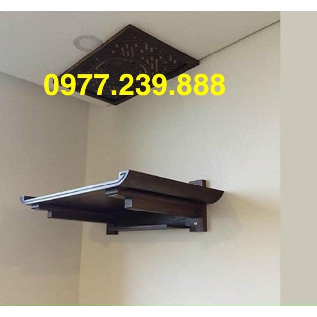 Bàn thờ chân cụt gỗ sồi 61cm, kèm chắn khói