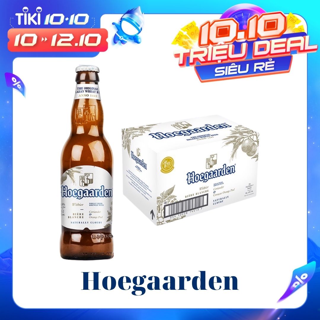 Thùng bia Hoegaarden White 330ml x 24 chai thủy tinh