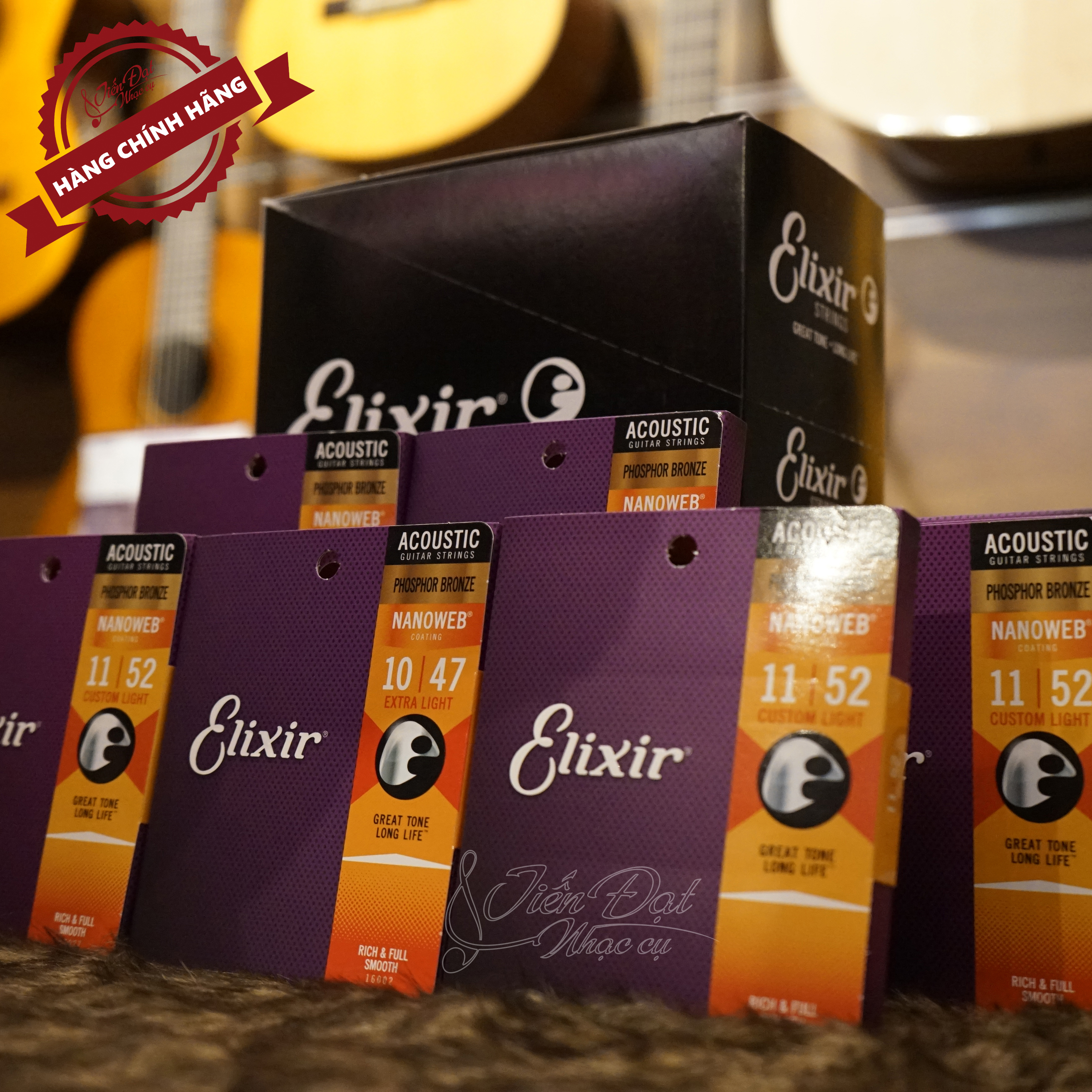 Dây Đàn Elixir Guitar Acoustic Chính Hãng Cao Cấp, ELIXIR 10-16002, ELIXIR 11-16027, ELIXIR 12-16052 - Hàng Chính Hãng