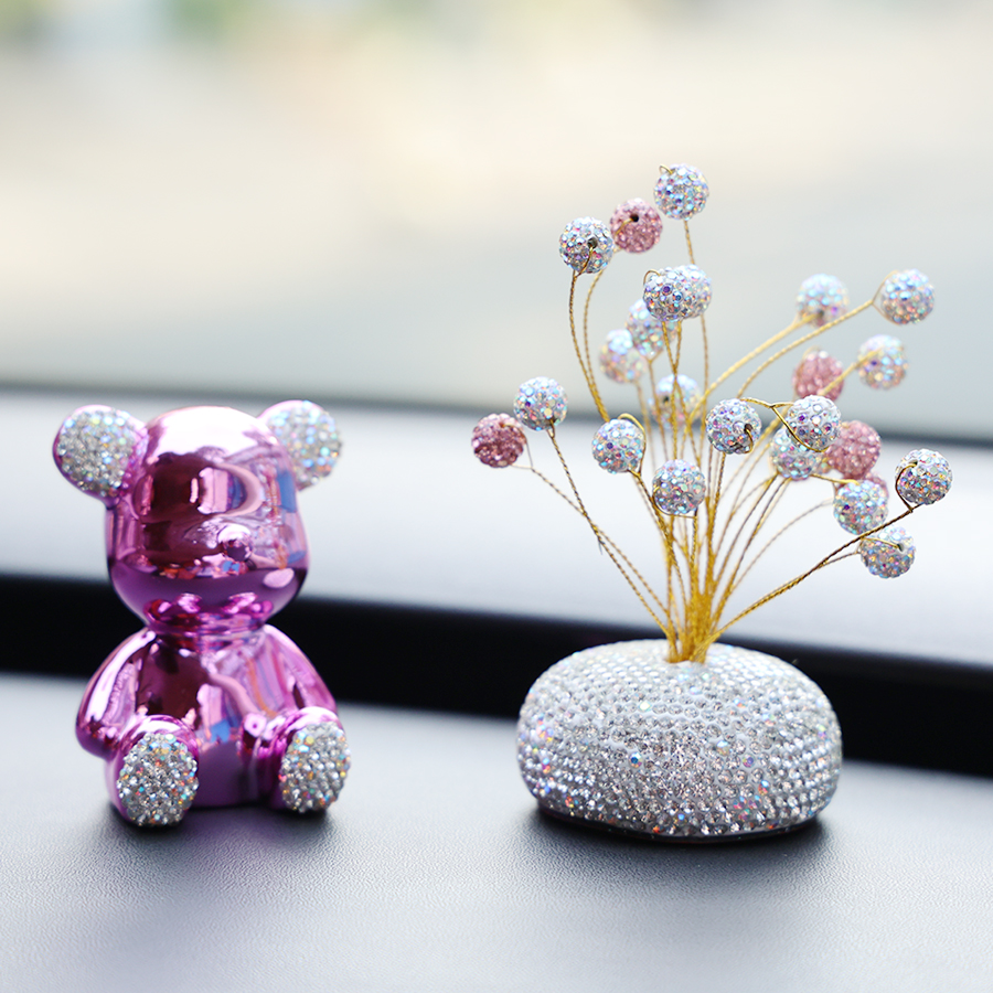 Decor Mô Hình Đính Đá Dễ Thương Trang Trí Taplo Ô Tô, Phụ Kiện Xe Hơi Sáng Tạo, Để Bàn Làm Việc CIND